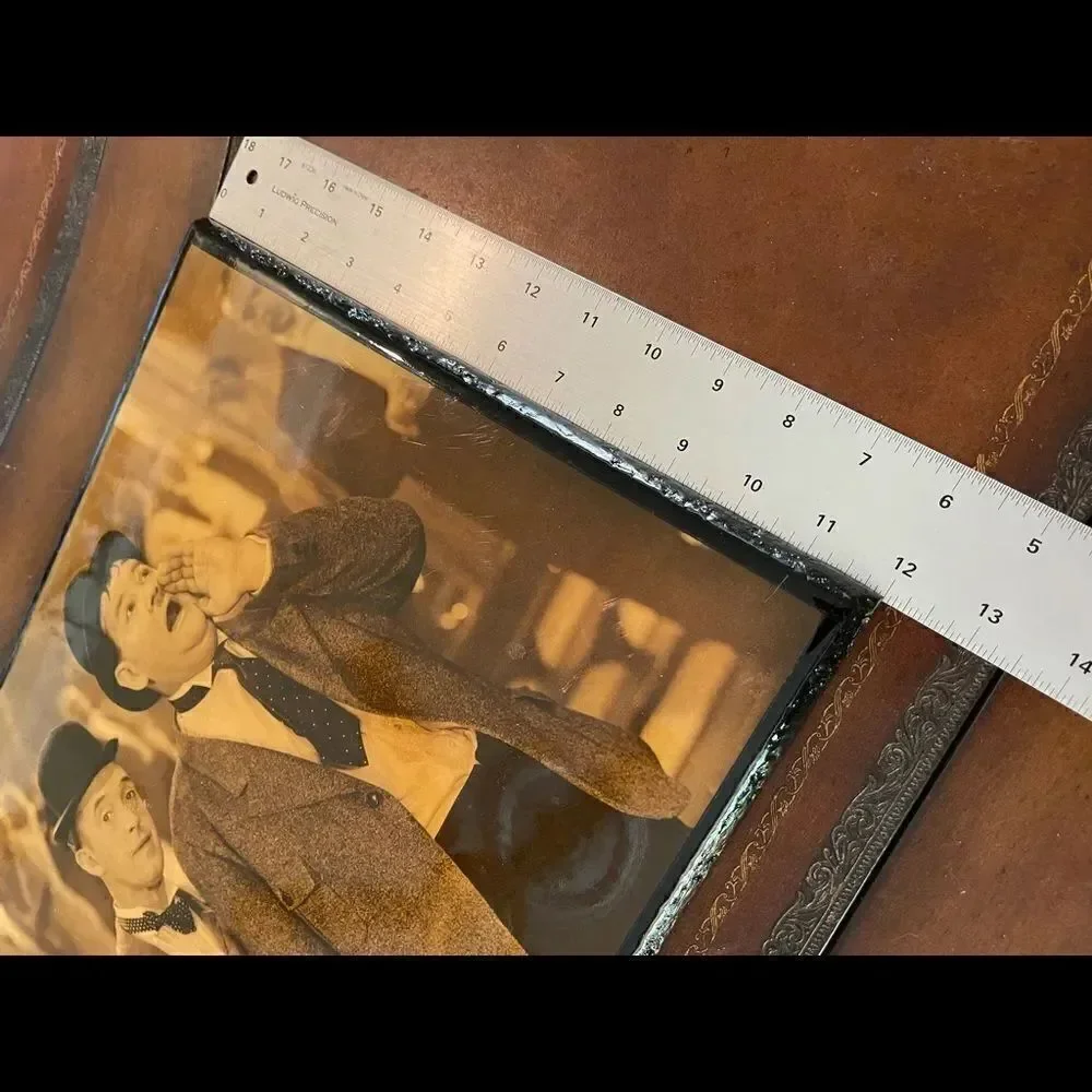 VINTAGE LAUREL & Hardy Framed Laquered Photo